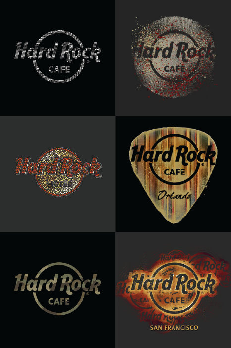 Hard Rock logo treatments